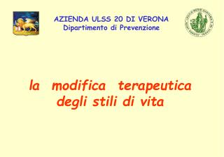 AZIENDA ULSS 20 DI VERONA Dipartimento di Prevenzione