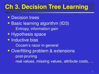 Ch 3. Decision Tree Learning