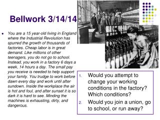 Bellwork 3/14/14
