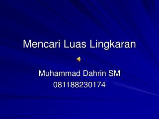 Mencari Luas Lingkaran