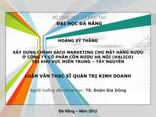 BỘ GIÁO DỤC VÀ ĐÀO TẠO ĐẠI HỌC ĐÀ NẴNG