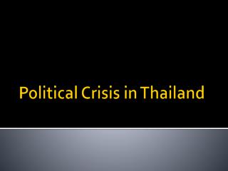 Political Crisis in Thailand