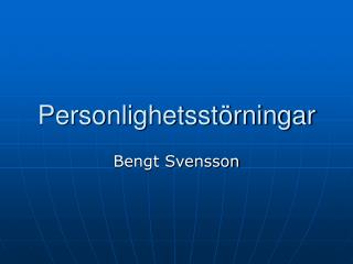 Personlighetsstörningar