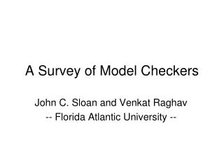 A Survey of Model Checkers