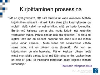 Kirjoittaminen prosessina