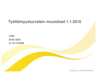 Työttömyysturvalain muutokset 1.1.2010