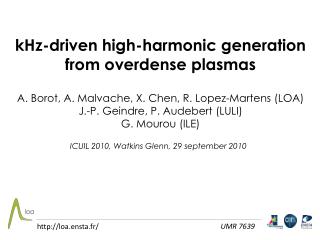 kHz-driven high-harmonic generation from overdense plasmas