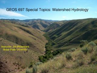 GEOS 697 Special Topics: Watershed Hydrology