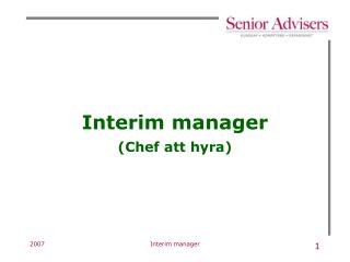 Interim manager (Chef att hyra)
