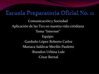 Comunicación y Sociedad Aplicación de las Tics en nuestra vida cotidiana Tema “Internet” Equipo: