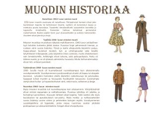 Muodin historiaa