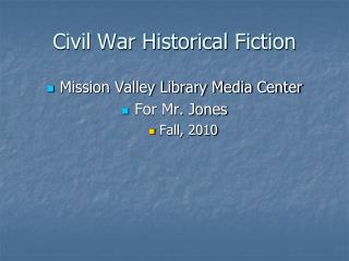 Civil War Historical Fiction