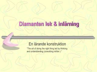 Diamanten lek &amp; inlärning