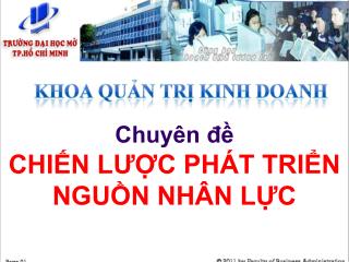 Chuyên đề CHIẾN LƯỢC PHÁT TRIỂN NGUỒN NHÂN LỰC
