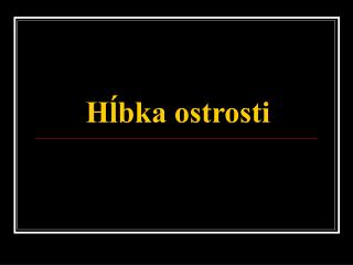 Hĺbka ostrosti