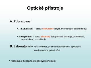 Optické přístroje