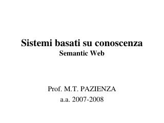 Sistemi basati su conoscenza Semantic Web