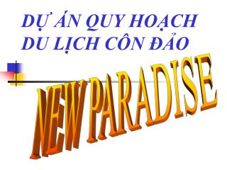 DỰ ÁN QUY HOẠCH DU LỊCH CÔN ĐẢO