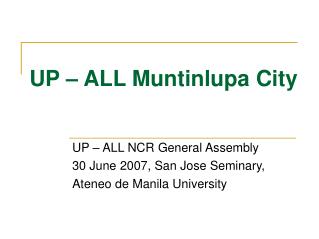 UP – ALL Muntinlupa City