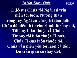 Từ Nay Thuộc Chúa