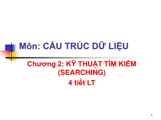 Môn: CẤU TRÚC DỮ LIỆU