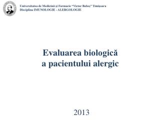 Evaluarea biologică a pacientului alergic