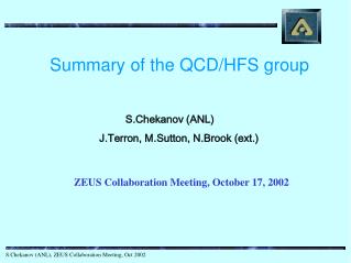 Summary of the QCD/HFS group