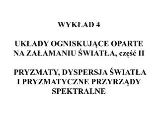 PLAN WYKŁADU