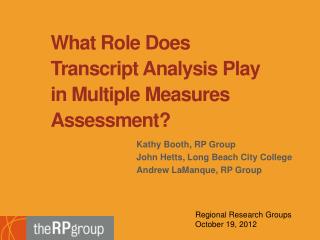 What Role Does Transcript Analysis Play in Multiple Measures Assessment?