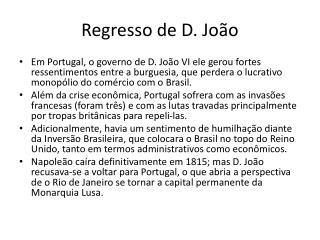 Regresso de D. João