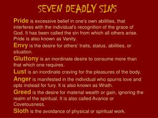 SEVEN DEADLY SINS