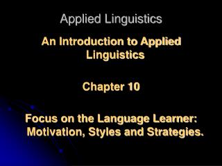 PPT - Applied Linguistics PowerPoint Presentation, Free Download - ID ...