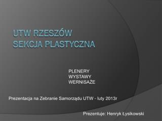 UTW RZESZÓW SEKCJA PLASTYCZNA