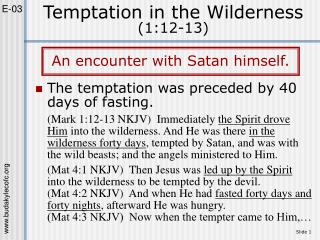 Temptation in the Wilderness (1:12-13)