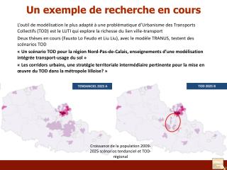 Croissance de la population 2009-2025 scénarios tendanciel et TOD-régional