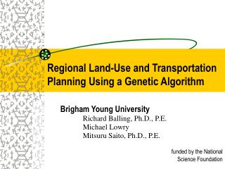 Regional Land-Use and Transportation Planning Using a Genetic Algorithm