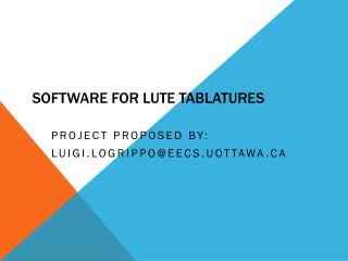 Software for lute tablatures