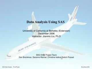 Data Analysis Using SAS