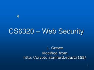 CS6320 – Web Security