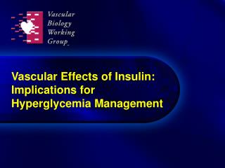 Vascular Effects of Insulin: Implications for Hyperglycemia Management