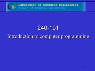 240-101 Introduction to computer programming