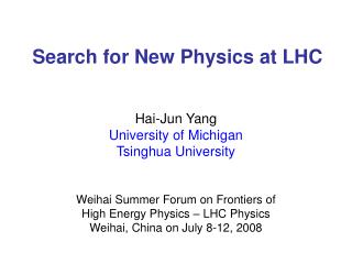 Search for New Physics at LHC