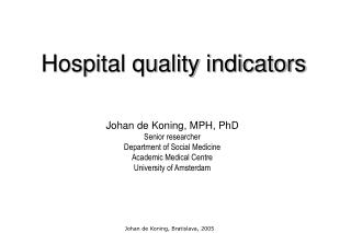 Hospital quality indicators