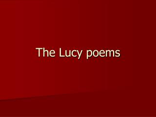 The Lucy poems