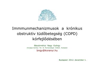 Immmunmechanizmusok a krónikus obstruktiv tüdőbetegség (COPD) kórfejlődésében