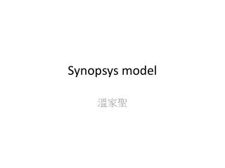 Synopsys model