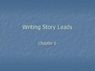 Writing Story Leads