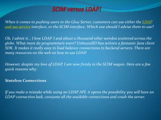 SCIM versus LDAP !