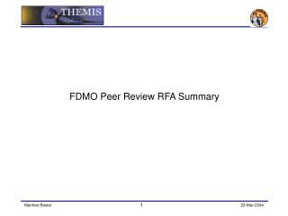 FDMO Peer Review RFA Summary