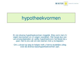 hypotheekvormen